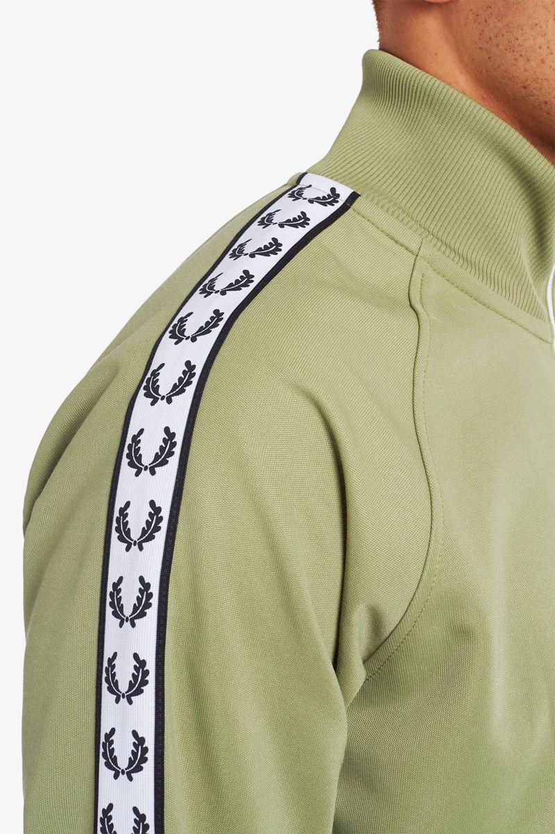 Olive Green Fred Perry Taped Track Men's Jackets | PH 1262WNBY